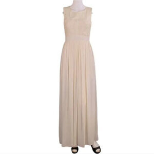Pitaya Ivory Off-White Maxi Dress With Beaded Lace